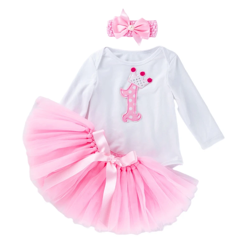

1 Year Baby Girl Birthday Dress Toddler Girls 1st Tutu Party Outfits Newborn Christening Gown Baptism Dresses