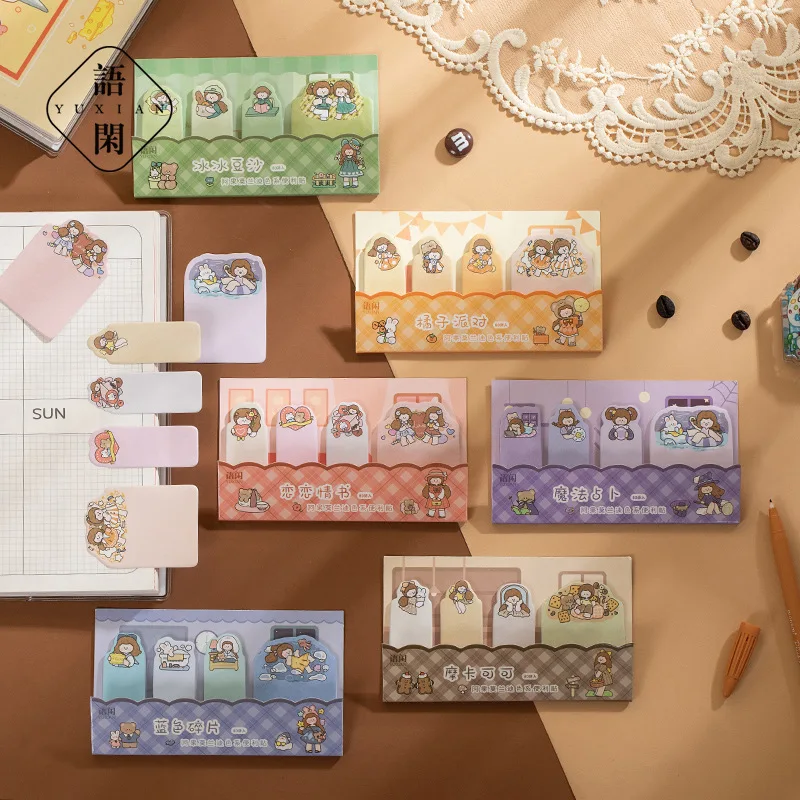 

80pcs/lot Memo Pads Sticky Notes Morandi collection room Junk Journal Scrapbooking Stickers Office School stationery