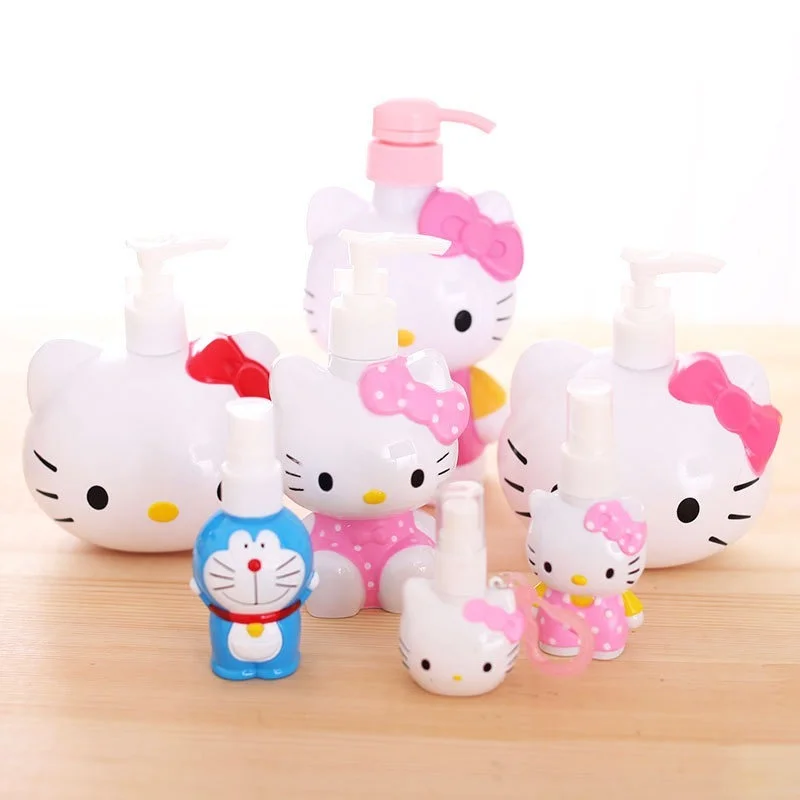 

Kawaii Sanrioed Anime Cartoon series Hello Kitty Bell Shower Gel Shampoo Lotion Hand Sanitizer Alcohol Bottle Sub-Bottling