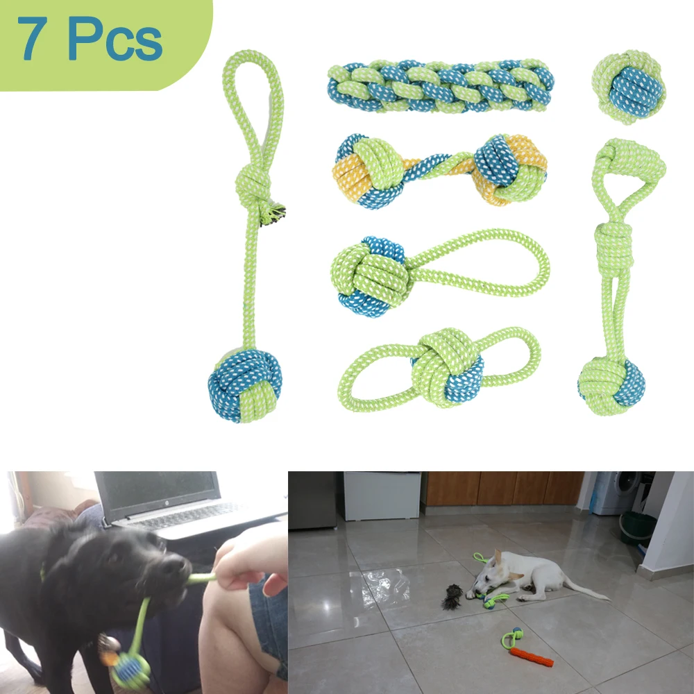 

Interactive Puppy Dog Rope Knot Ball Toothbrush Chew Puppy Toy Cleaning Teeth for Large Small Dog Pet Dog Chew Toys