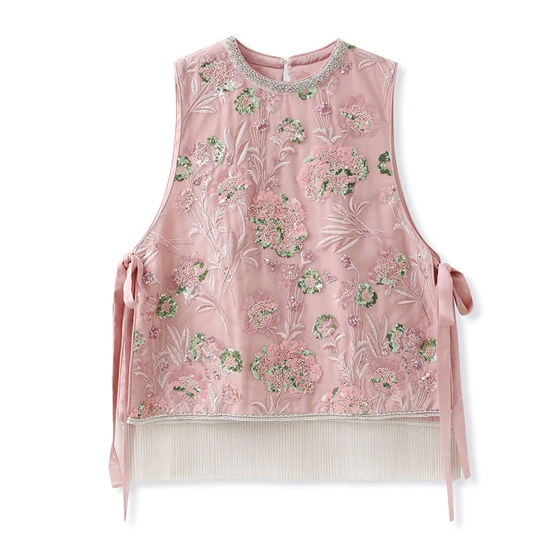 Роскошный женский жилет ручной работы с бисером