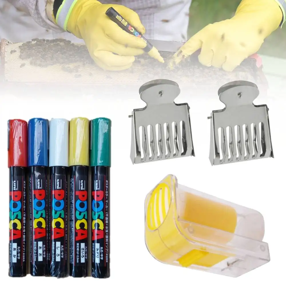 8-в-1 комплект для выращивания королевы пчелы маркировки с ручкой бутылка и