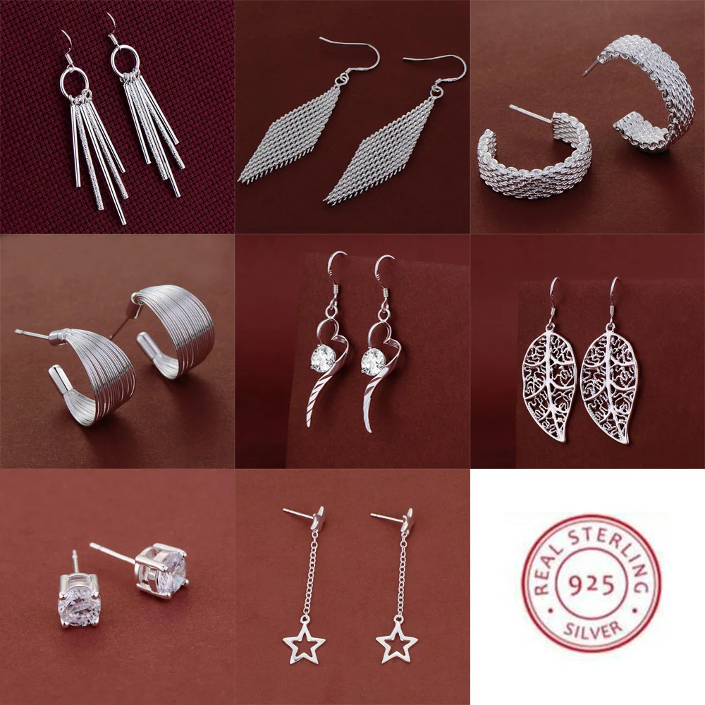 Серьги-гвоздики из стерлингового серебра 925 пробы