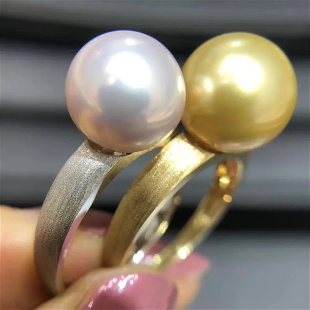 

Кольцо с жемчугом «сделай сам», аксессуары из стерлингового серебра 925 пробы, кольцо под золото K, подходит для установки бусин 9-11 мм
