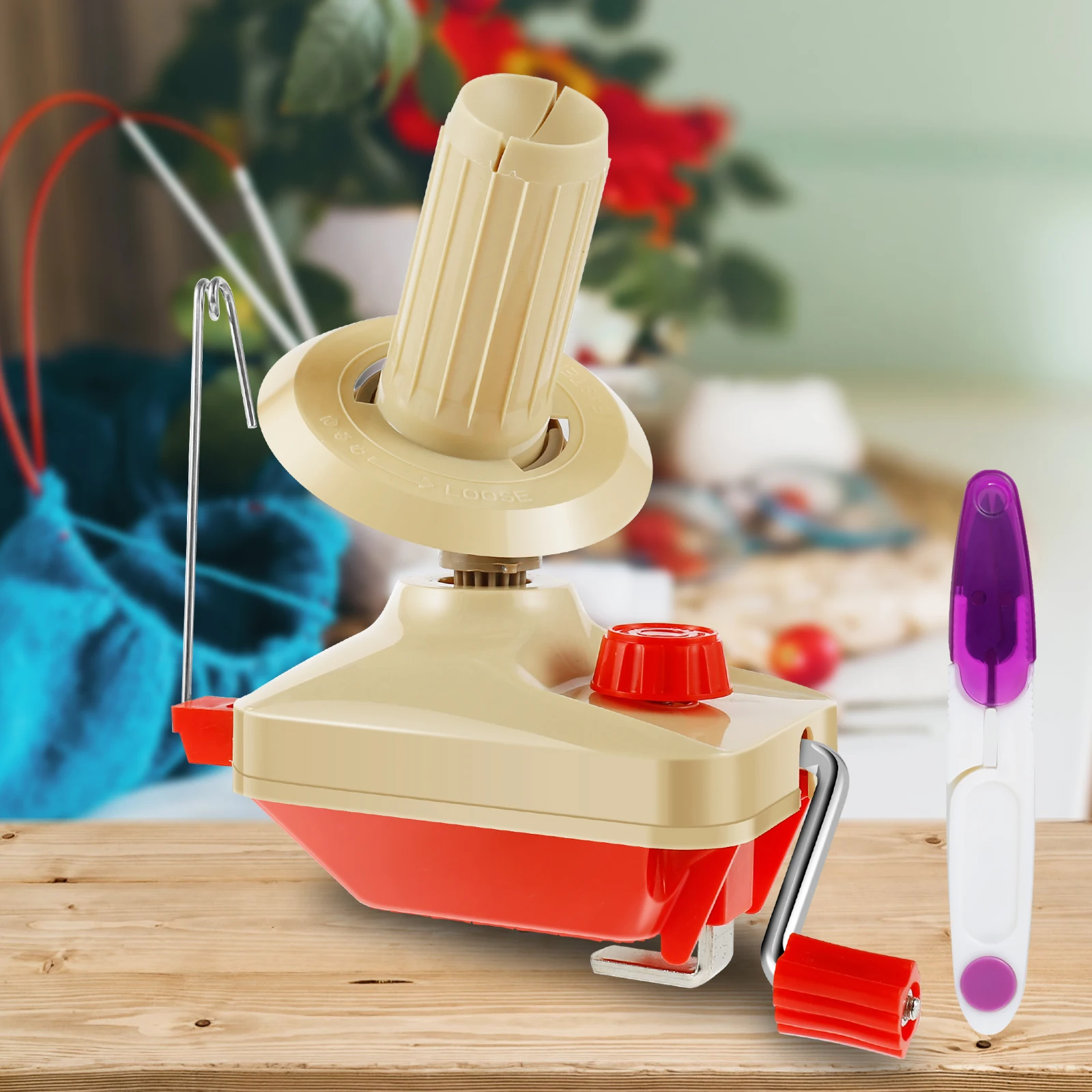 

Намотка для пряжи, ручная намотка для шерсти с низким уровнем шума, портативная легкая намотка для шерсти с ножницами, многоразовая ручная намотка для шерсти