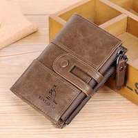 new pattern cowhide genuine leather men wallet coin purse small mini card holder vintage portfolio portomonee hasp male pockect