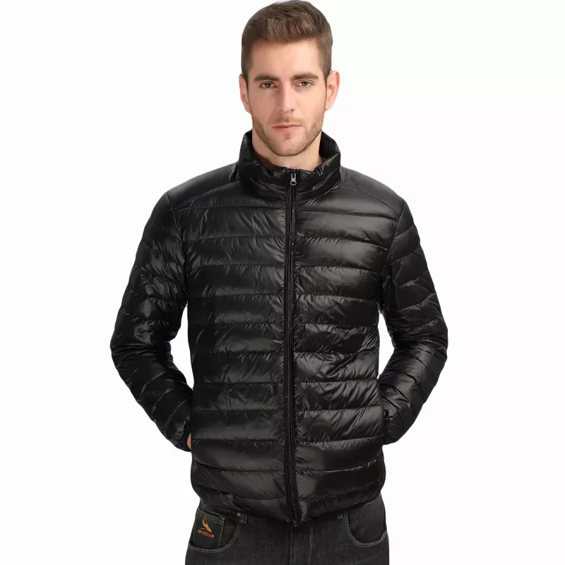 New2022 Wang Men's Duck Down Jacket 2019 New Autumn Winter Men Fashion Casual Light Collar Coat Brand Clothes Black Red Navy
