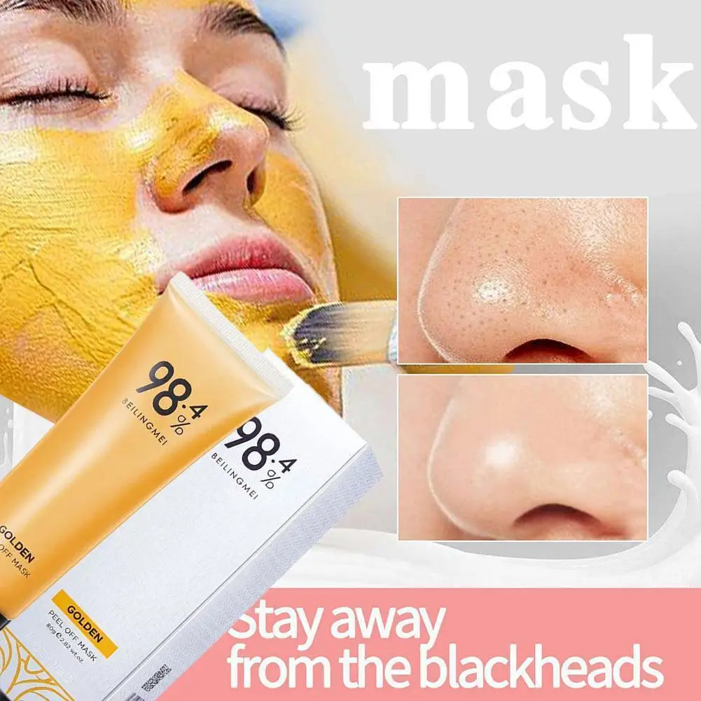 

80g Gold Collagen Peel-off Mask Lighten Blackhead And Pores Face Care Acne Lifting Productions Skin Firming Clean Oil-Contr C3I9