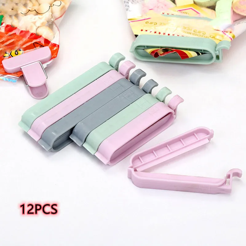 

12Pcs/set Food Bag Clips Storage Bag Sealer Kitchen accessories Househould snack Vacuum Sealer Clamp Food Clip
