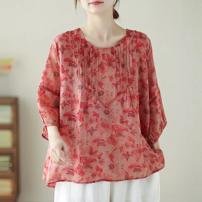 Женские Летние повседневные футболки Новое поступление 2024 винтажный стиль