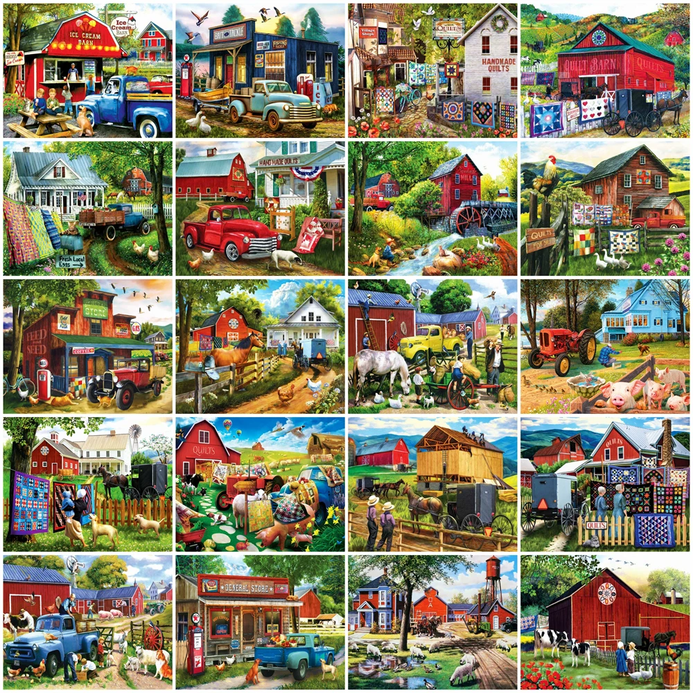 

EverShine алмазная мозаика дом пейзаж вышивка крестиком алмазная вышивка ферма Живопись деревня картина стразы подарок ручной работы