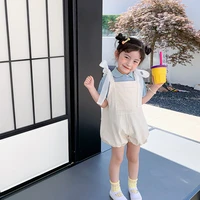 2022 summer new fashion kids clothing kids overalls korean version shorts baby girls casual overalls simple style fashionclothes