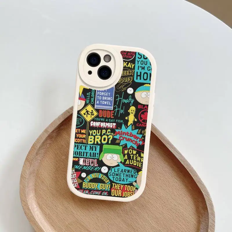 S-SOUTHS P-PARKS Phone Case Hard Leather For iPhone 14 13 12 Mini 11 14 Pro Max Xs X Xr 7 8 Plus