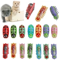 electric insect cat toy cat escape obstacle automatic flip toy battery operated vibration pet beetle playing toy mini robot bug