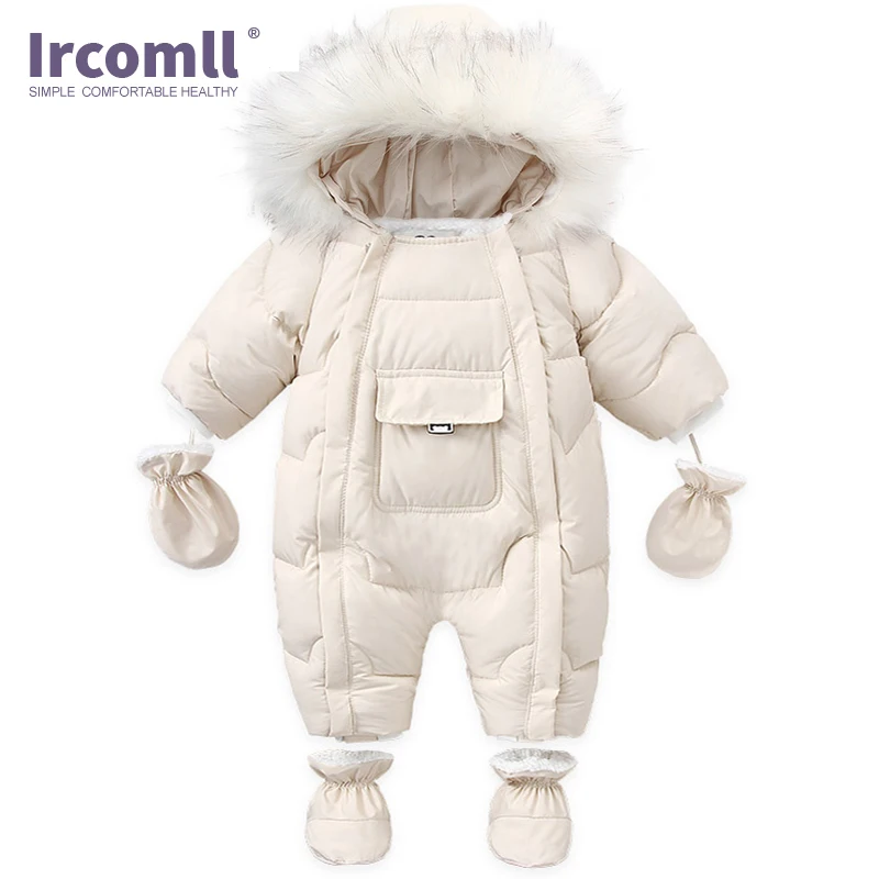 

Ircomll Hight Quality Baby Clothes Overalls for Children Winter Hooded with Fur Warm Infant Romper Jumpsuit Kids Clothing Toddle