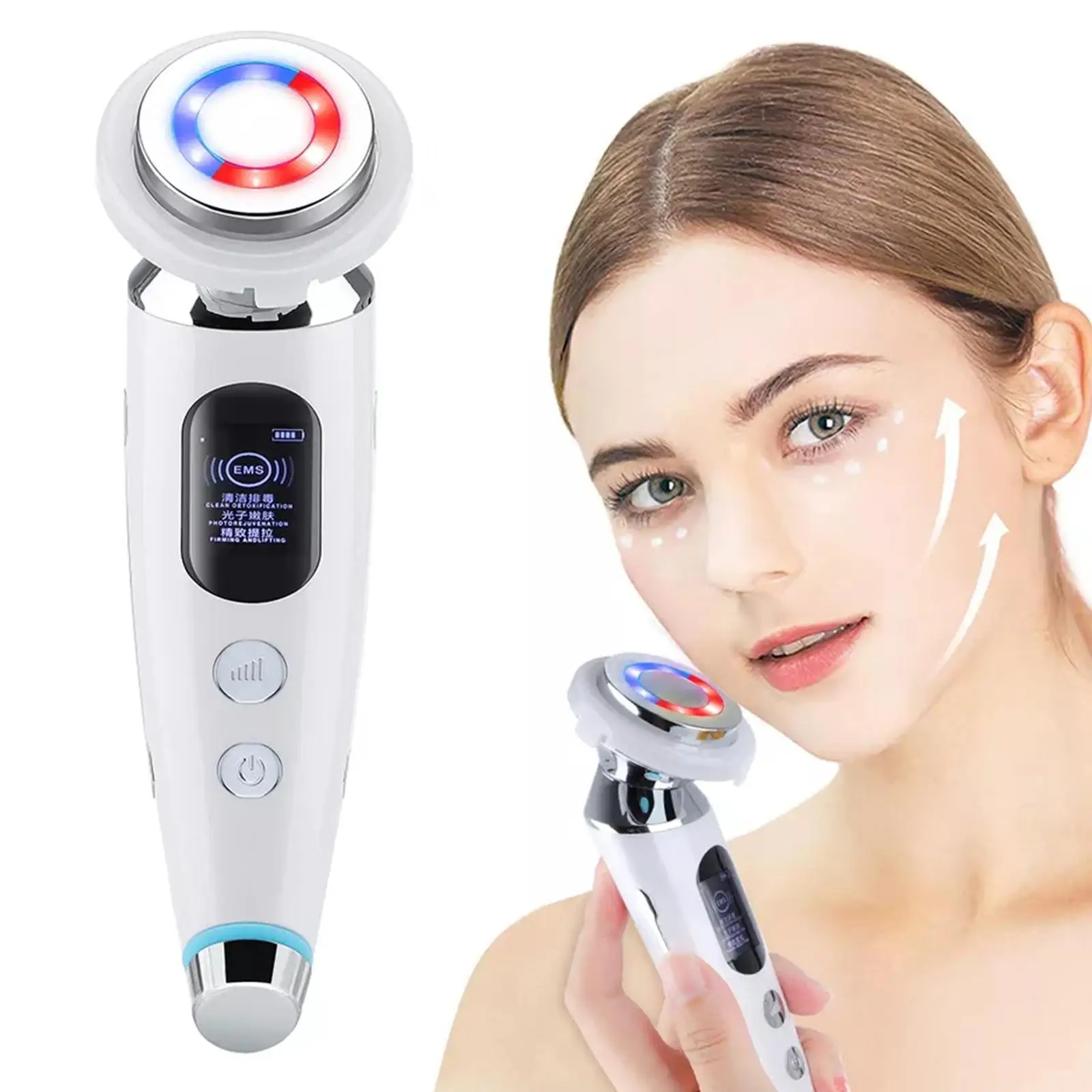 

5 In 1 Facial Skin Care Massager Electric Massager Color Light Import Instrument Clean Face Skin Rejuvenation Beauty