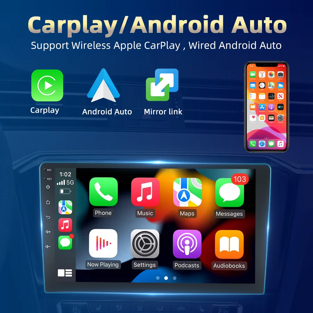 Podofo Android 11 автомобильное радио для Toyota Corolla ex 2007-2012 Мультимедиа Видео плеер GPS 2din