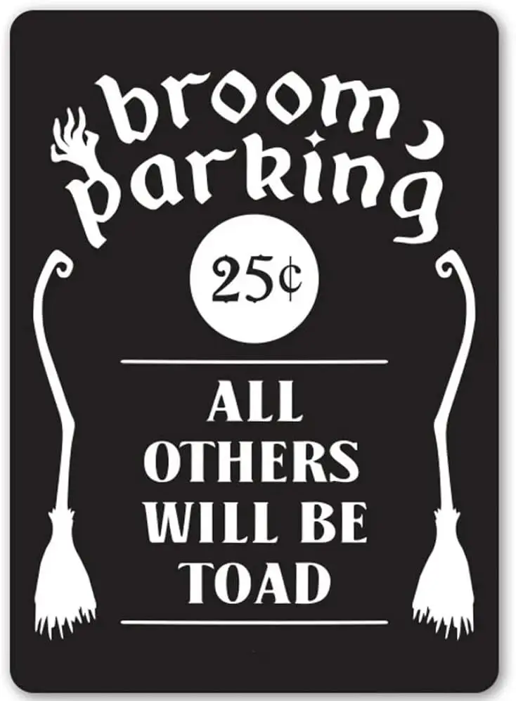 Знак парковки метлы Znaki ведьмы Парковка на Хэллоуин Подарок праздничную