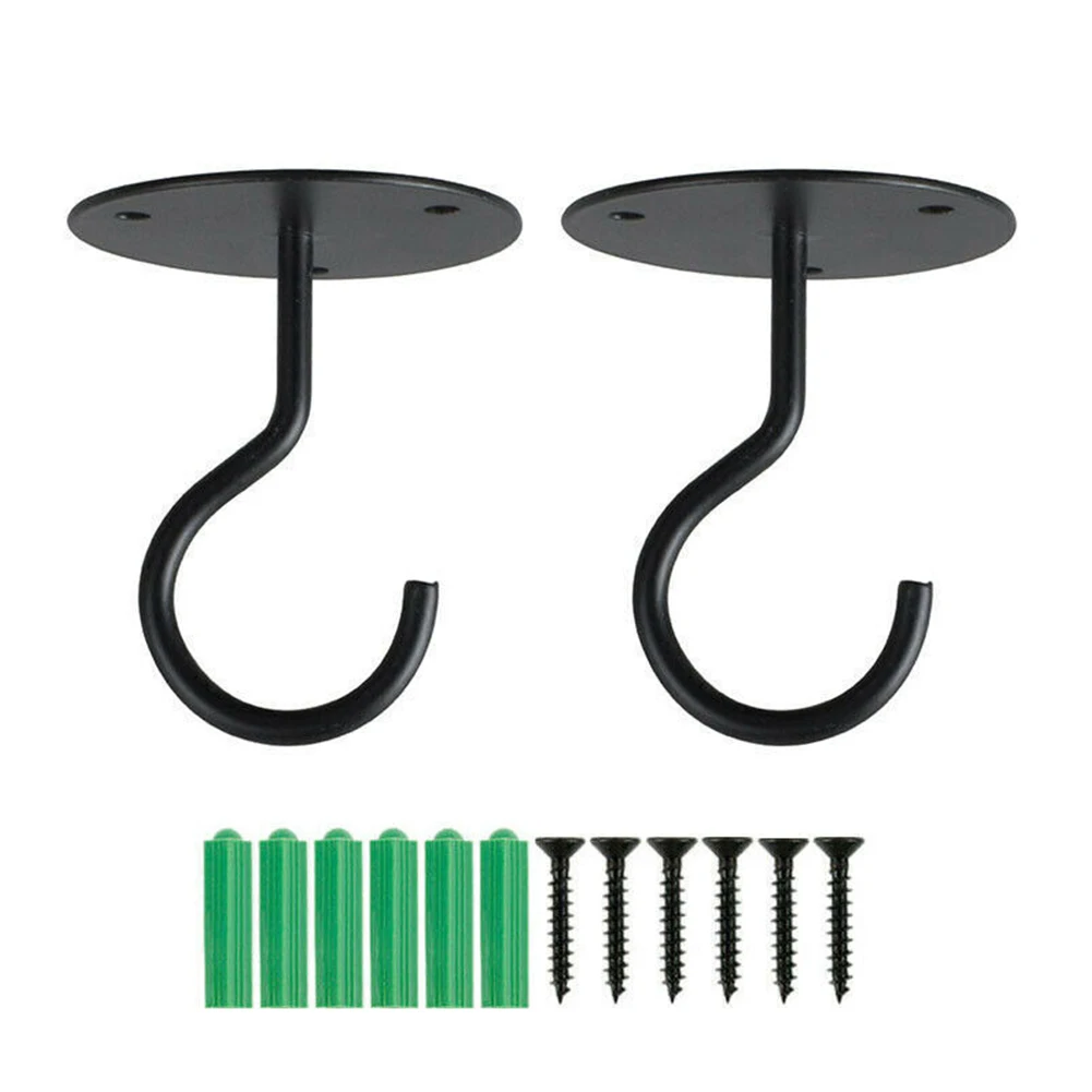 

2Pcs Metal Hanging Basket Brackets Garden Plant Hanger Hook Wall Decor Flowerpot Plant Hanger Bracket Balcony Home Decoration