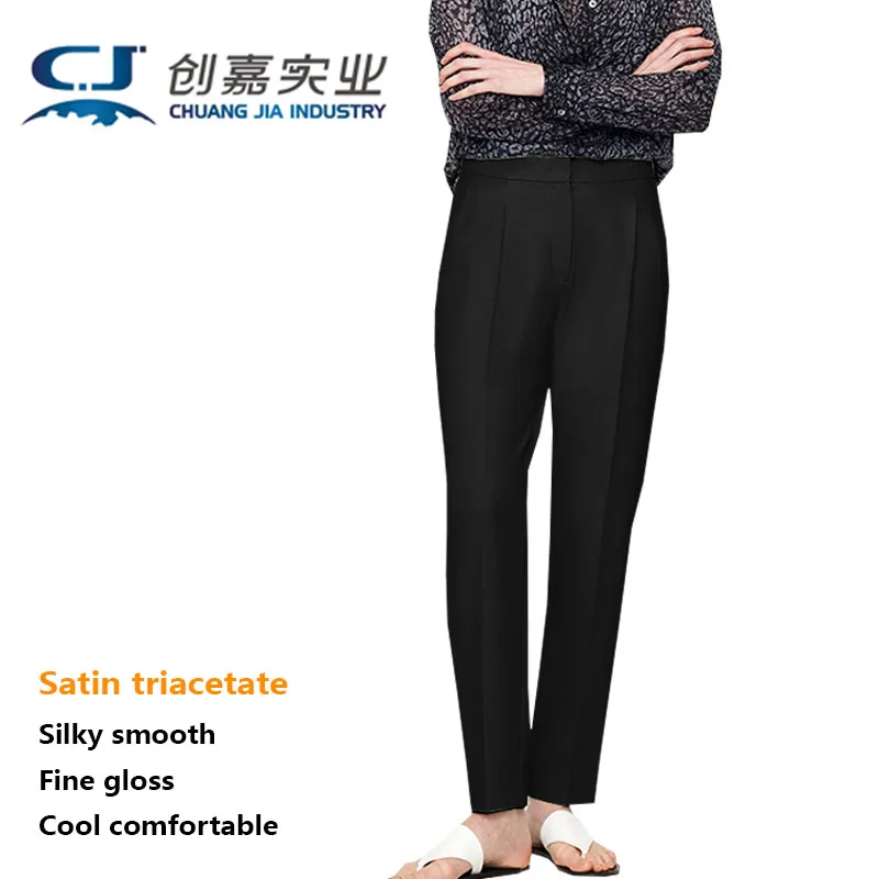 Роскошные атласные триацетатные женские весенне-летние укороченные брюки с