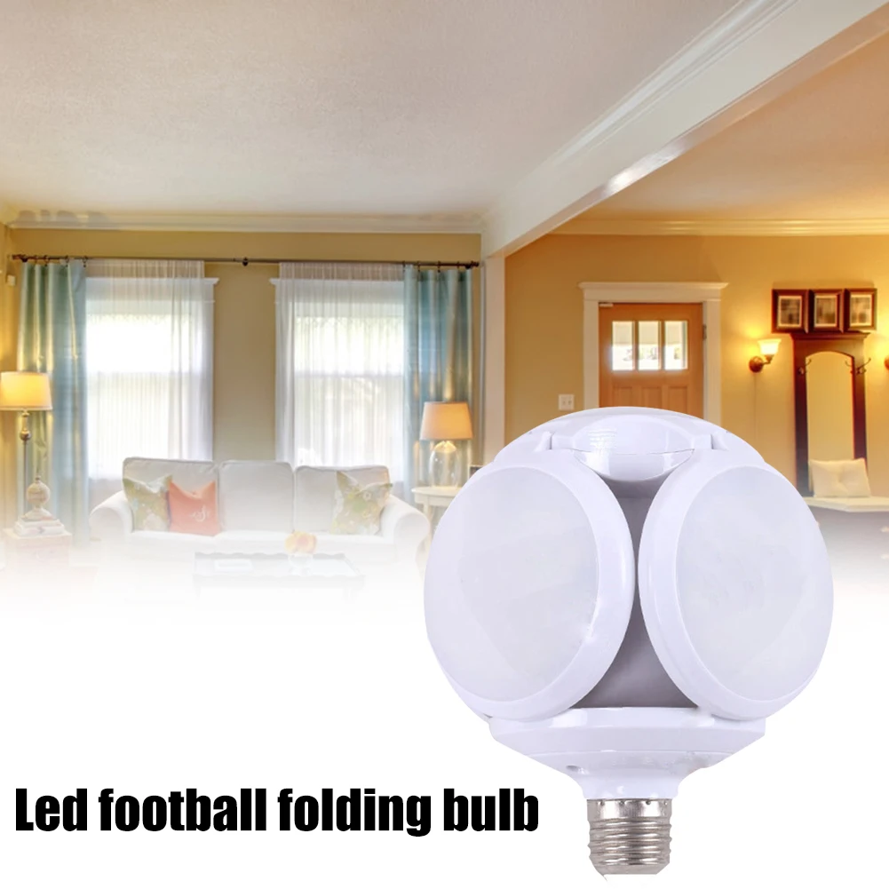 

E27 LED Football Bulb Deformable Lights Fan Blade Folding Bulbs UFO Ball Lamp Spotlight Light White for House Garage Lighting