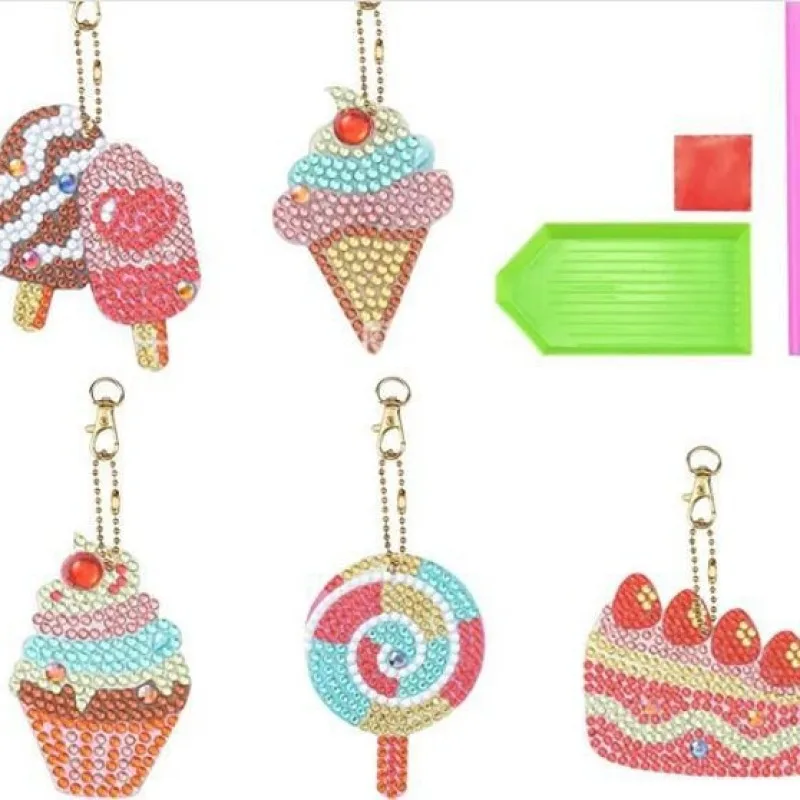 Алмазная живопись 5D &quotсделай сам&quot набор брелоков с подвеской в виде мороженого