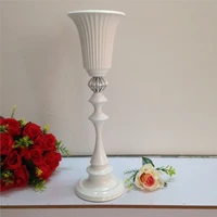 10pcslot white wedding table centerpiece 49cm19 3inch tall wedding party road lead wedding flower vase wedding decoration