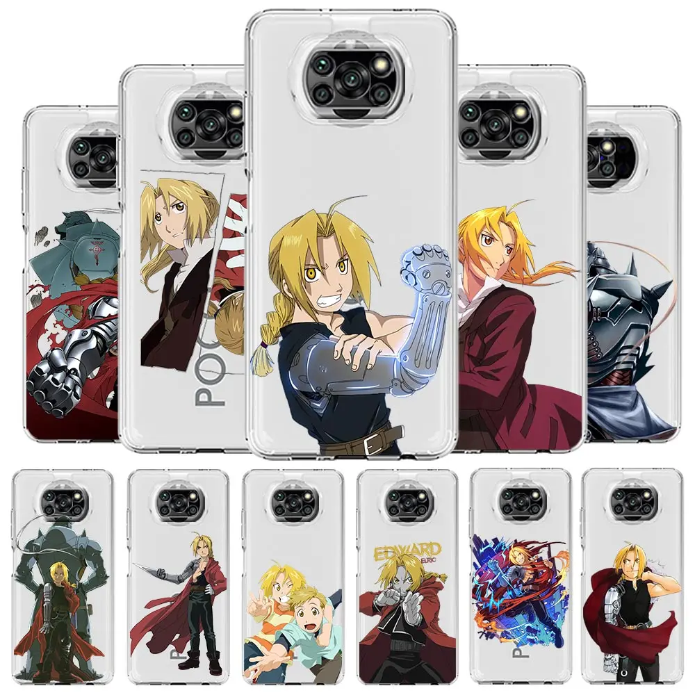 

Fullmetal Alchemist Anime Phone Case For Xiaomi Mi 12T 10 12 Lite 11 Ultra 11X 11T Pro 11i Poco X4 X3 NFC F3 F4 M3 M4 Soft Cover