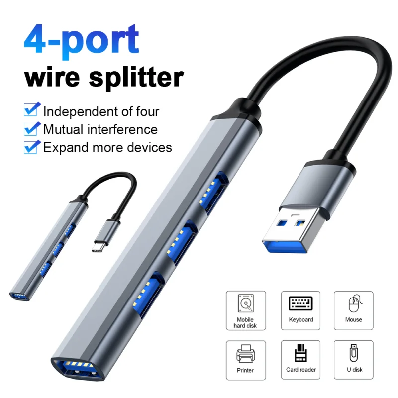 

USB C HUB 3.0 OTG USB Rapidly Docking Station 4 Port Splitter Adapter for Macbook Pro 13 15 Air Mi Pro HUAWEI PC Accessories