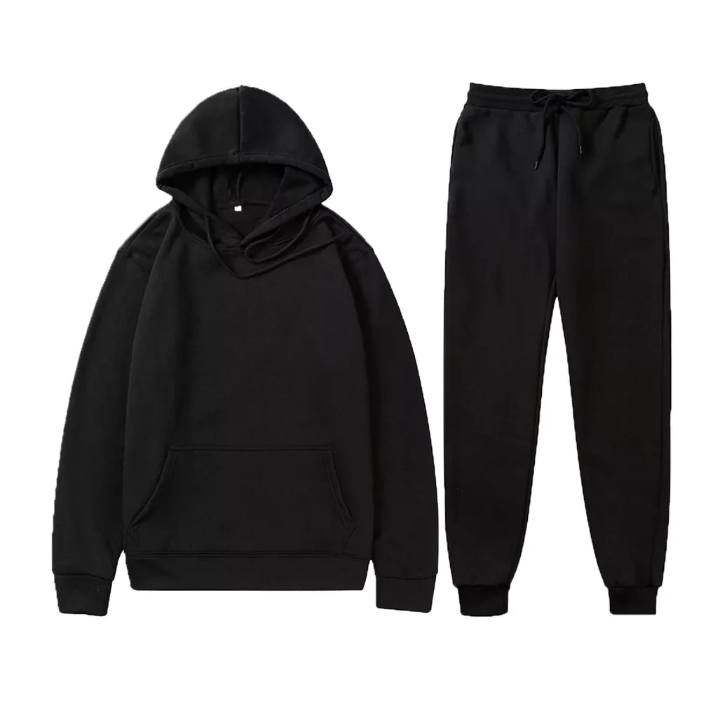 

New in Piece Set Women/Men Hoodies+Pants Autumn Winter Hooded Sweatshirt Sweatpants Loose Set Hoodie Pant Hip Hop Pullover Hoody
