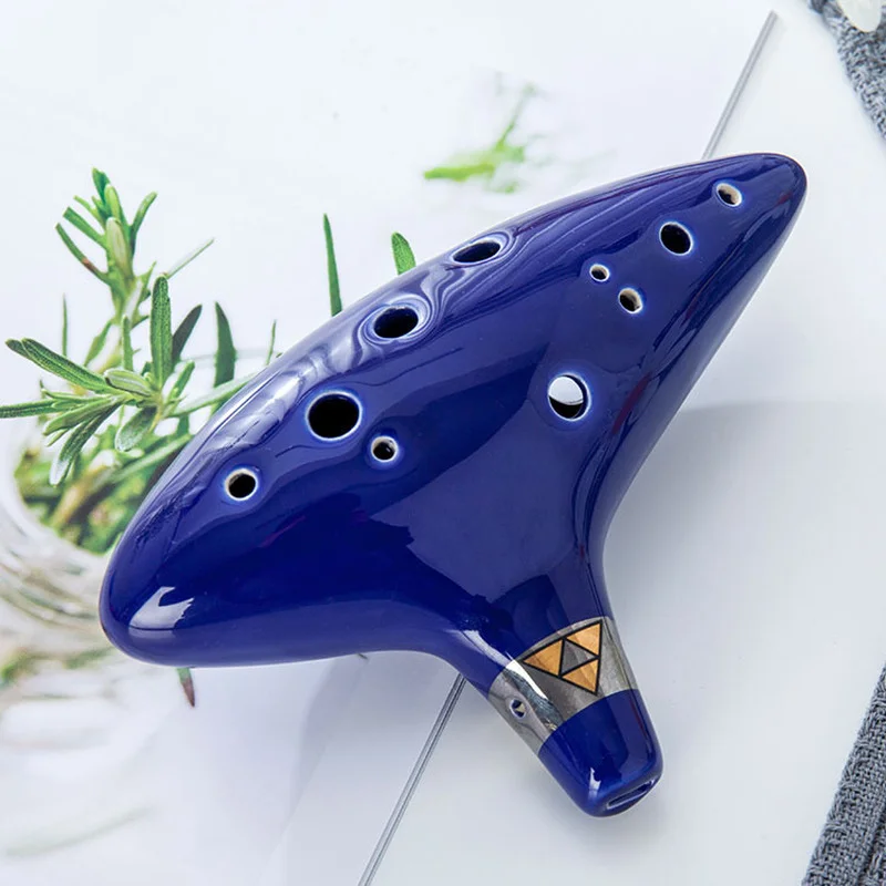 12 Hole Ocarina Ceramic Alto C Legend of Ocarina Flute Music Instrument Plastic Ocarina  Drop Shipping