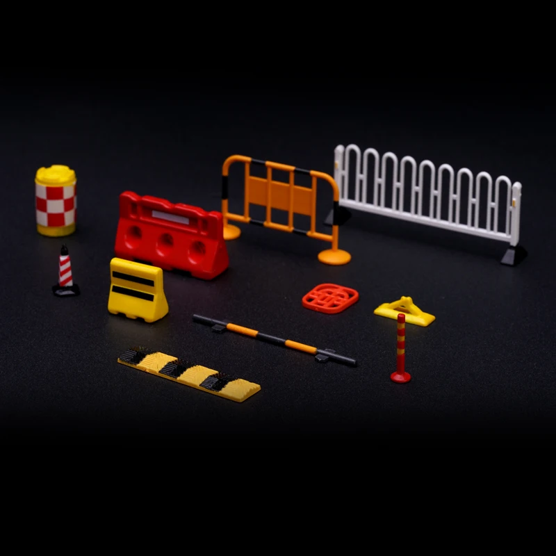

Xcartoys 1/64 Model Car Diorama Mini Repair Shop Tool Traffic Barricades Road Signs Display Scene Simulate The Props