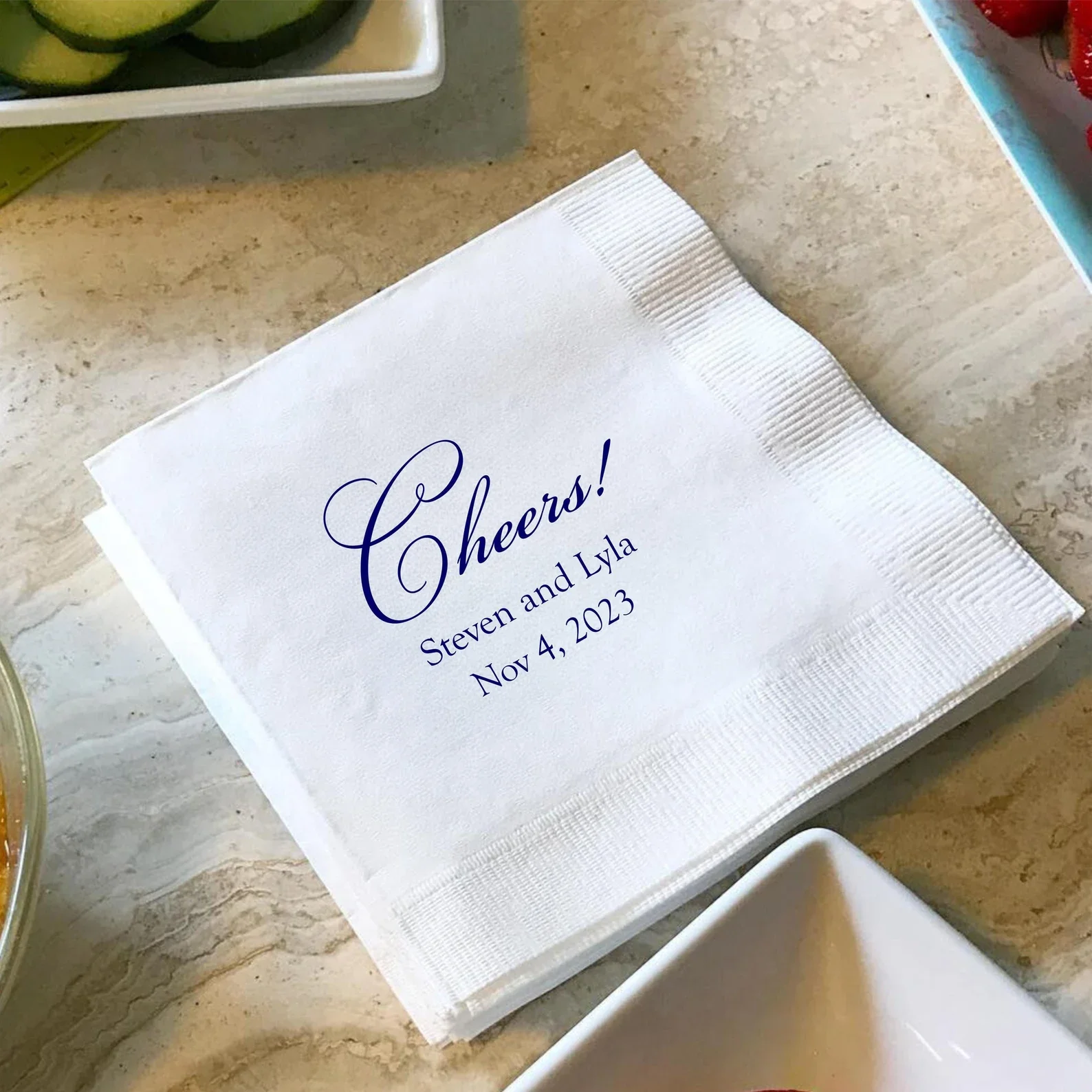 Фото 50pcs Personalized Napkins, Gold foil, Bedruckte Servietten, Custom Napkins, Wedding Napkins, Monogramed Napkins, Amore, cocktai №1