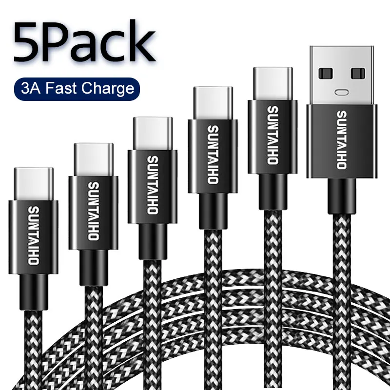 

Кабель USB Type-C для Samsung S21 Ultra S10 Plus, 5 шт./упаковка
