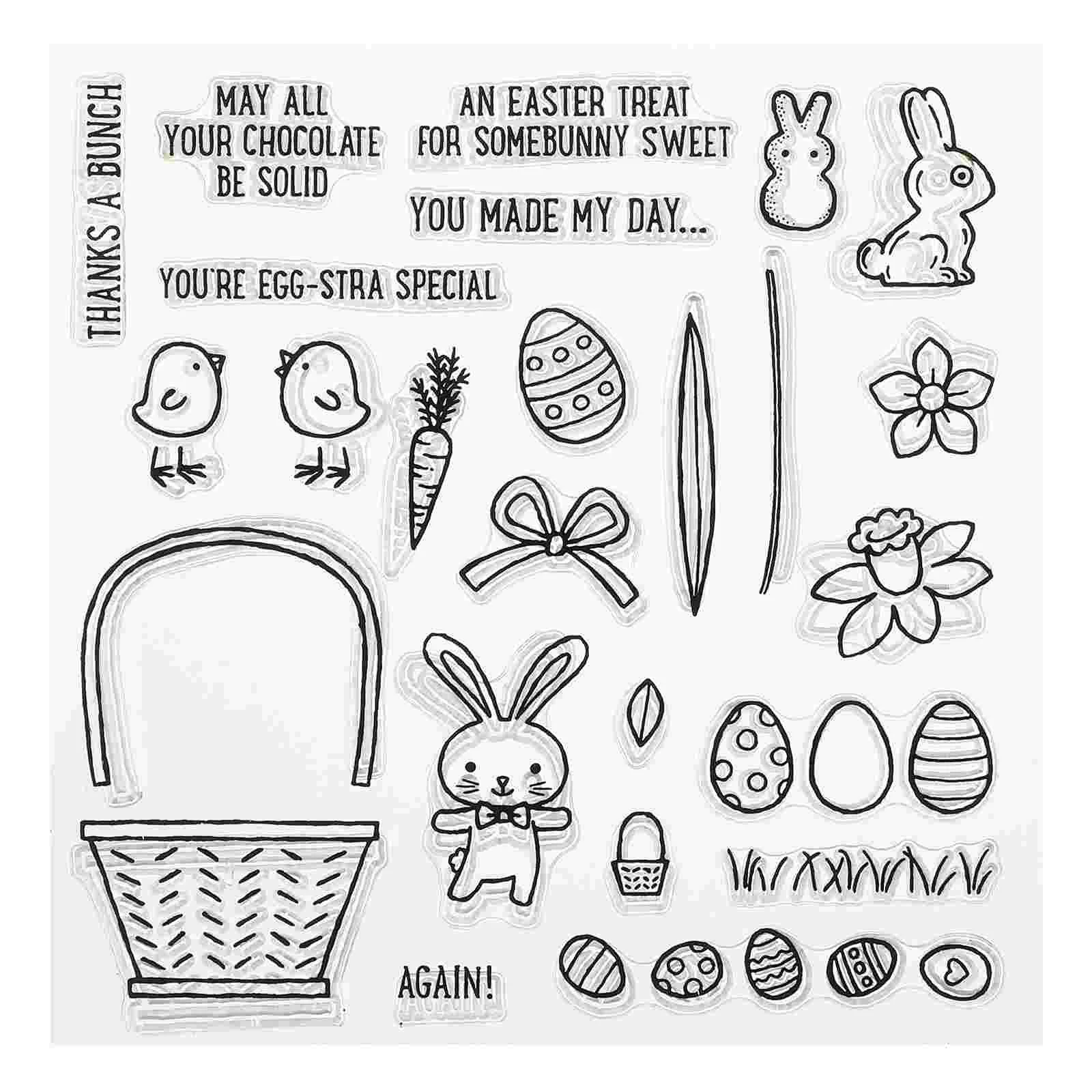 

Easter Stamp Clear Rubbermakingscrapbooking Happy Favor Bunny Party Gift Stamps Egg Gifts Diy Hand Account