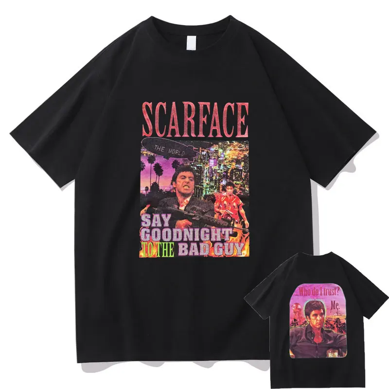 

Vintage 90s Movie Scarface Tony Montana T Shirt Men's Tshirt Male Hip Hop Punk T Shirt Men Women Rock Short Sleeve Streetwear
