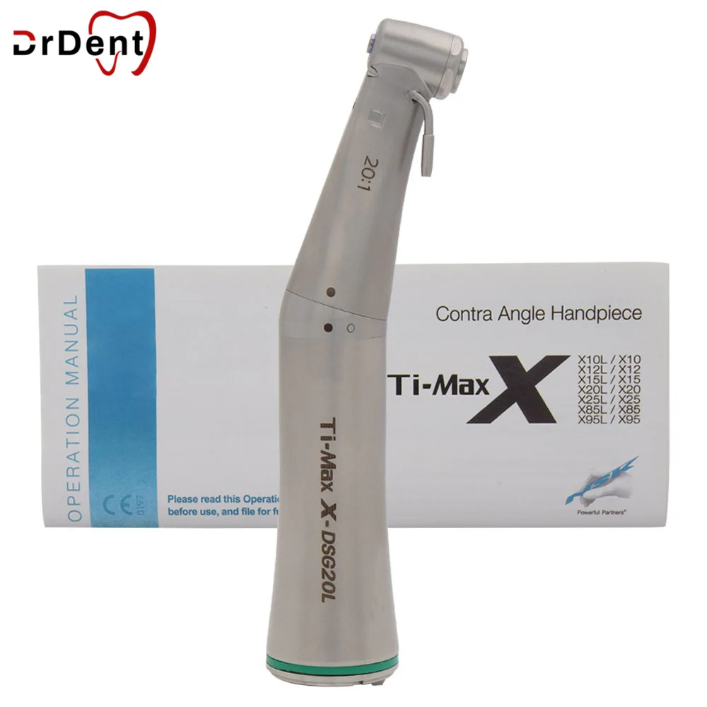 

Green Ring Low Speed 20:1 Handpiece LED Reduction Surgery Implant Contra Angle With Fiber Optic X-DSG20L