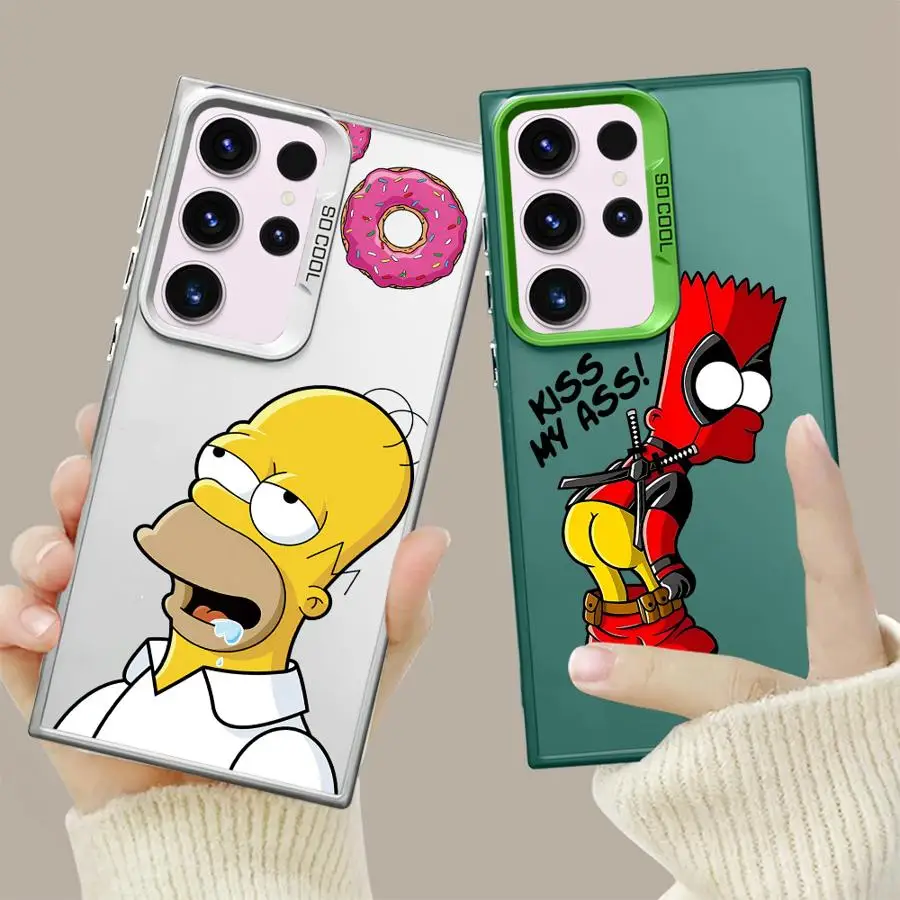 Семейный чехол SSimpsons для Samsung Galaxy S24 Ultra S21 FE S20 S23 Note 20 S22 Plus мягкий