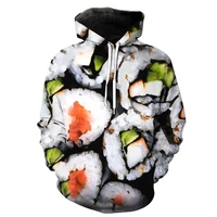 new fashion mens sweater japanese sushi food 3d printed hoodie casual sportswear hooded childrens top with various fruits