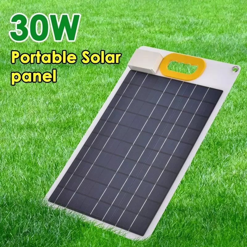 

NEW2023 30W Solar Charger Portable Solar Charger Solar Panels Charger Quick Charge With 2 USB Ports & 1 USB C Practical Fo