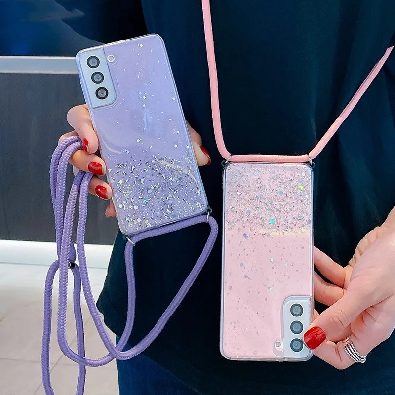 

ZUIDID Crossbody Lanyard Strap Cord Case For Samsung Galaxy A52 5G A32 A72 A12 A51 A50 S21 Ultra S20 FE S10 Plus Silicone