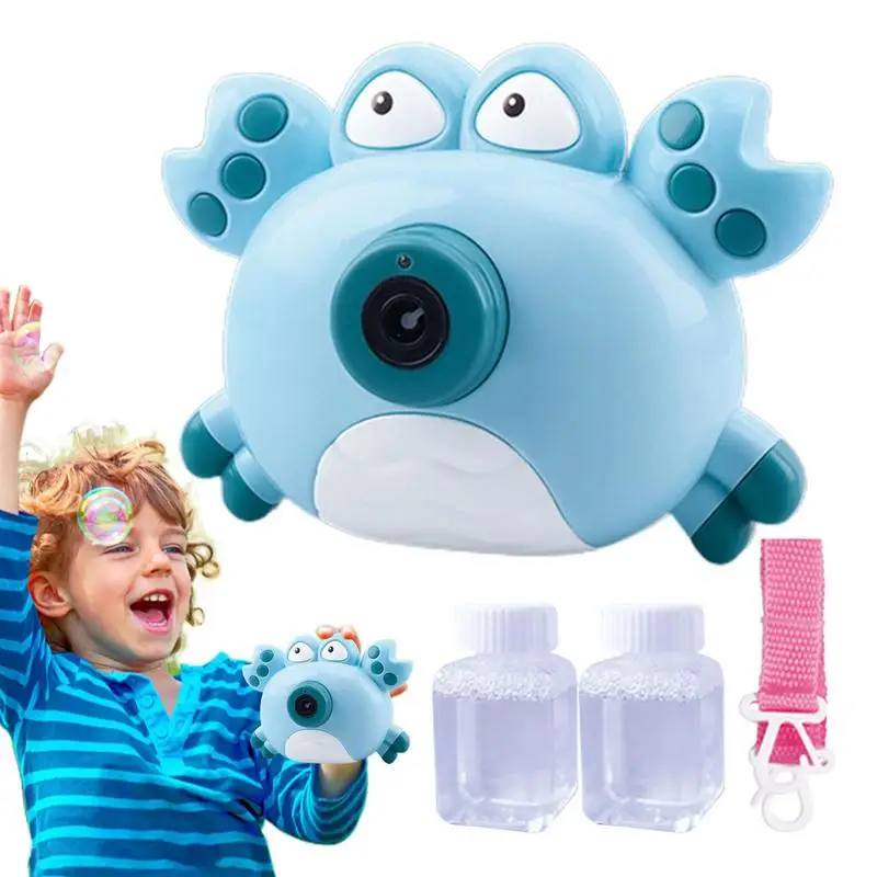 

Cute Crab Bubble Maker Camera With Music And Light For Kids Summer Toys Battery-Operated Bubble Blower With Bubble Solution