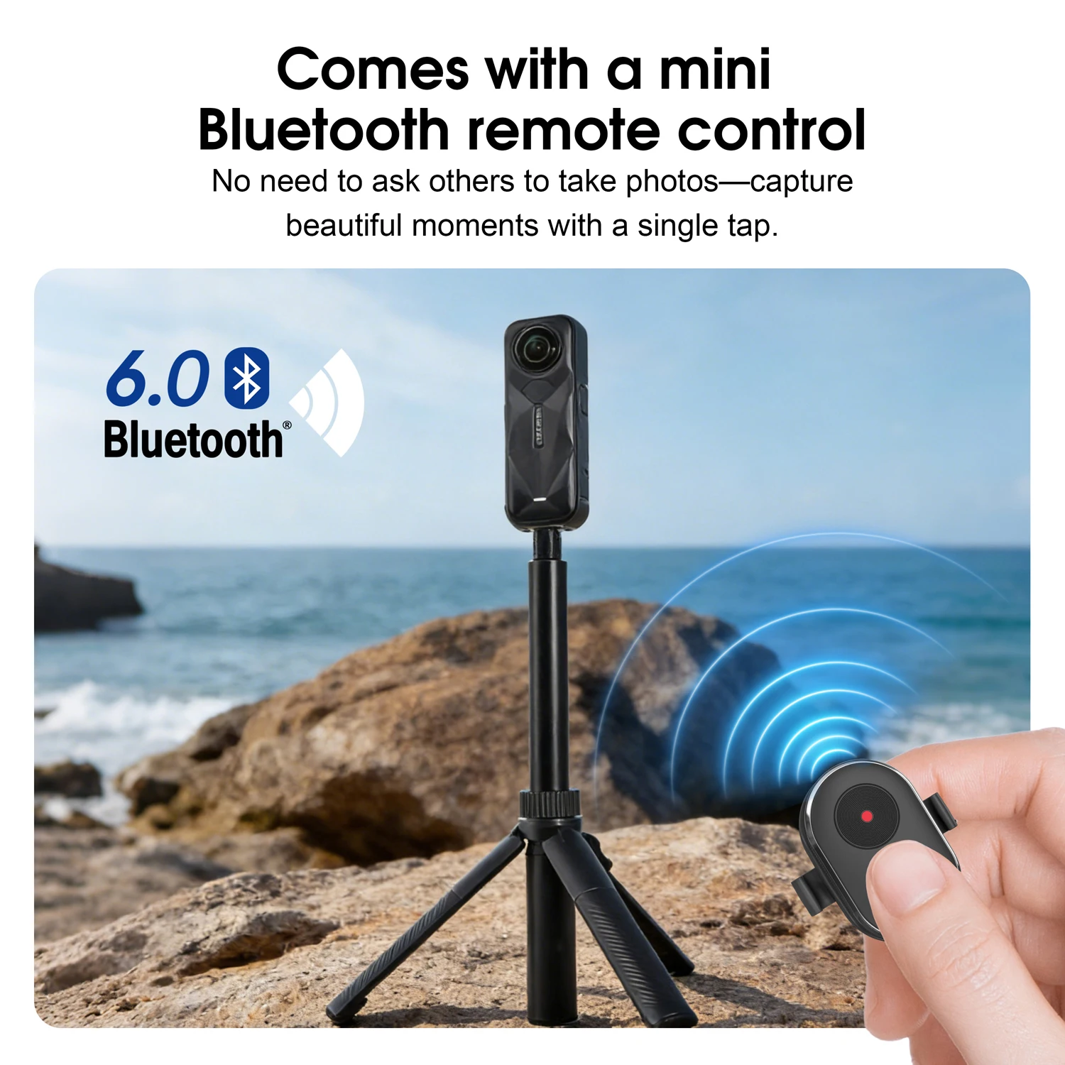 Фото 360 °   Штатив-монопод Bullet Time с пультом ДУ для DJI OSMO 360, Insta360 X5/4, Air 75/90 °   Вращающаяся невидимая палка для влогов №1