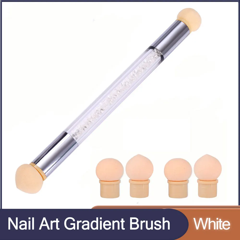 

Double-ended Replace Sponge Heads Nail Art Gradient Brush Pen Painting Dotting End Tips DIY Rhinestone Handle Manicure Tool