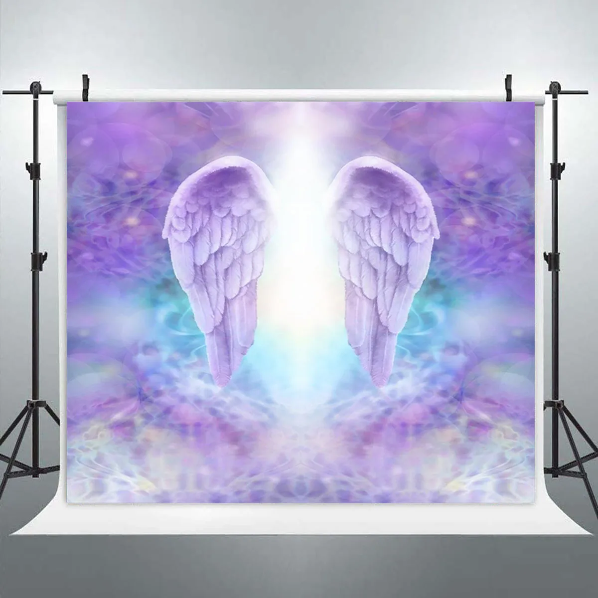 

Fantasy Angel Wings Purple Backdrop Dreamy Photography Background Poster Fairy Tale Photo Party Wall Banner for Girls Portrait