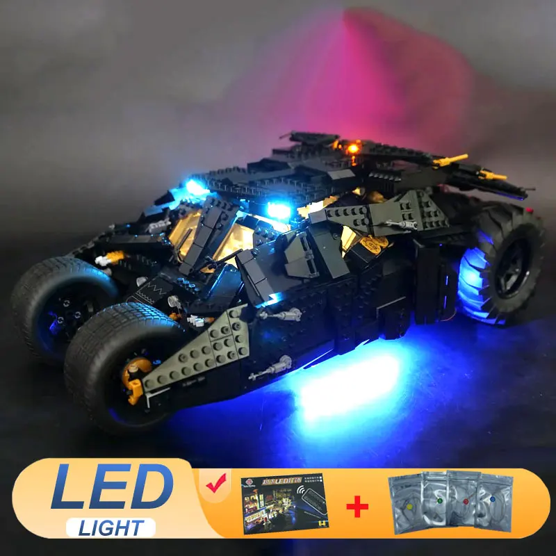 Фото Комплект светодиодных фонарей для LEGO Batmobile Tumbler 76240, идеи ламп, подарок «сделай сам» (не включает строительные блоки, наборы кирпичей, наборы моделей) №1
