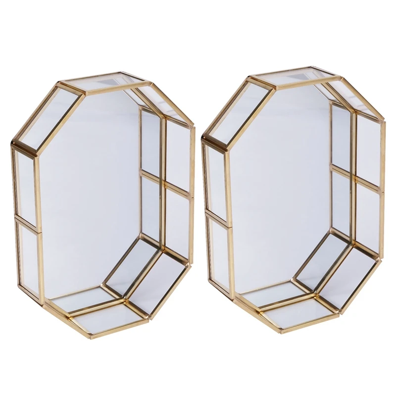 

2 шт., стеклянные медные геометрические корзины для хранения в скандинавском стиле, простой Домашний Органайзер