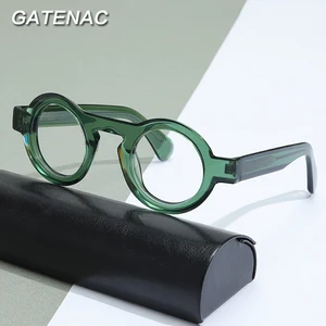 Acetate Optical Eyeglasses Frame Men Round Retro Myopia Prescription Glasses Women Luxury Brand Hand in India