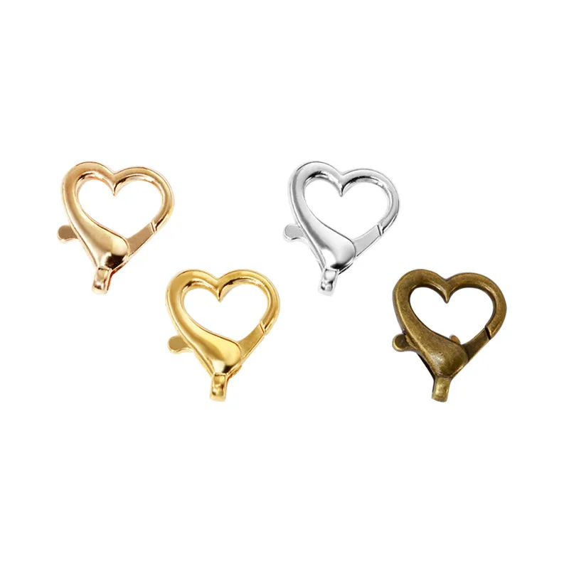 Модные ювелирные изделия с покрытием, 10 шт., 26x21 см, 4 цвета, застежка-карабин из сплава, крючки для ожерелья и браслета, цепочки, «сделай сам»