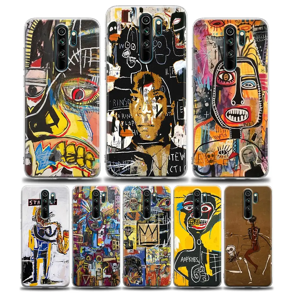 

Clear Phone Case for Redmi Note 10 7 8 9 8T Pro Case Redmi 8 8A 9 9C Y3 K20 K30 K40 Silicone J-Jean-Michel Basquiat Art Graffiti